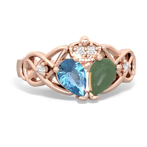 jade-blue topaz claddagh ring