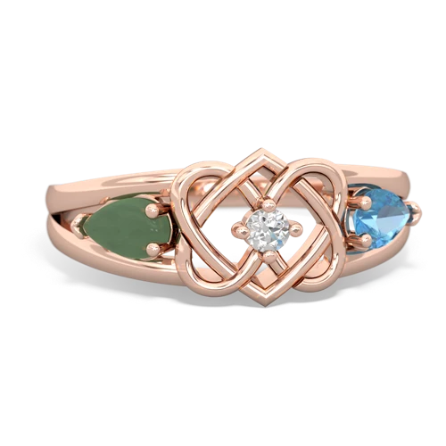 jade-blue topaz double heart ring