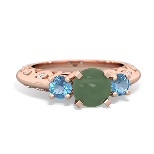 jade-blue topaz engagement ring