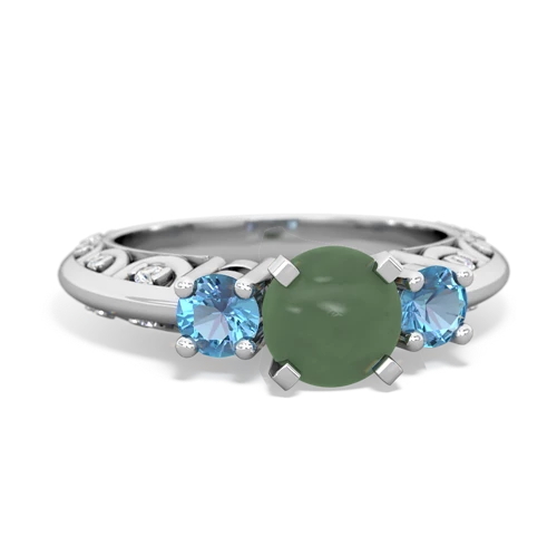 jade-blue topaz engagement ring