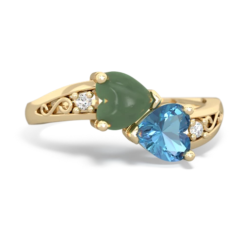 jade-blue topaz filligree ring