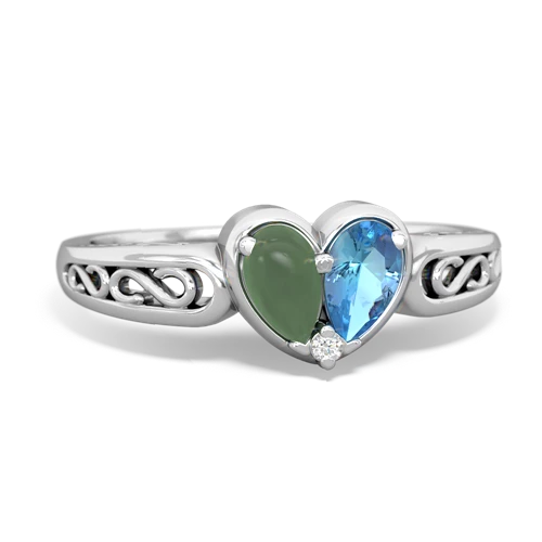 jade-blue topaz filligree ring