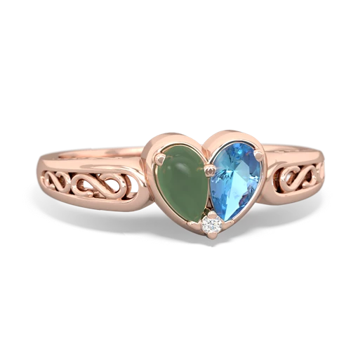 jade-blue topaz filligree ring
