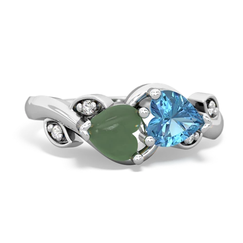 jade-blue topaz floral keepsake ring