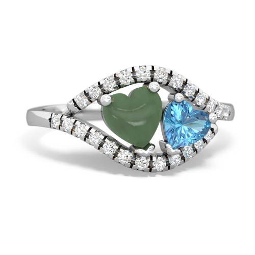 jade-blue topaz mother child ring
