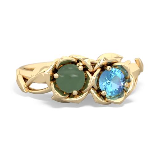 jade-blue topaz roses ring