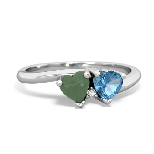 jade-blue topaz sweethearts promise ring