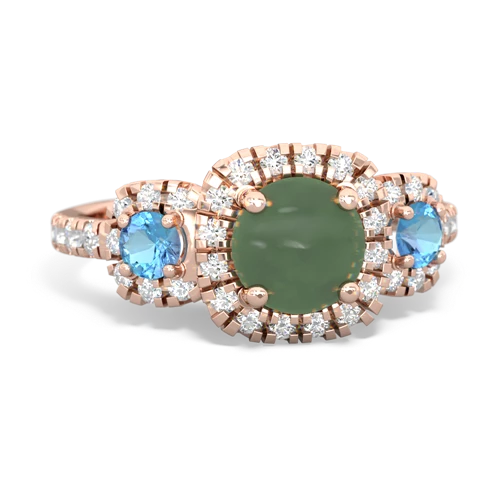 jade-blue topaz three stone regal ring