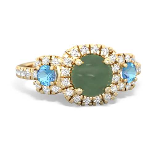 jade-blue topaz three stone regal ring