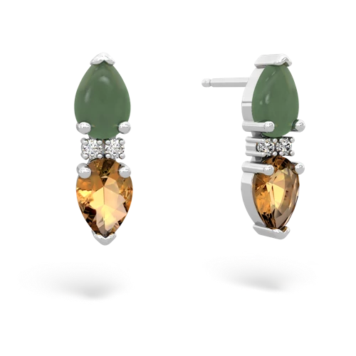 jade-citrine bowtie earrings