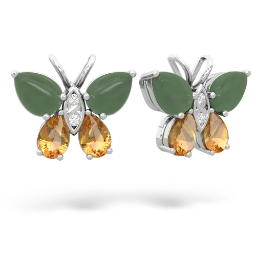 jade-citrine butterfly earrings
