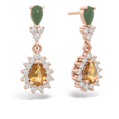 jade-citrine dangle earrings