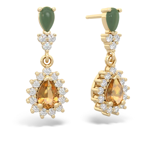 jade-citrine dangle earrings