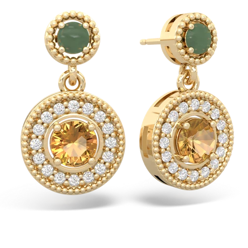 jade-citrine halo earrings