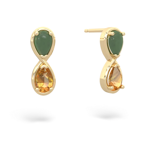 jade-citrine infinity earrings