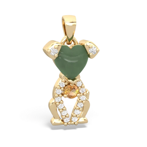 jade-citrine birthstone puppy pendant
