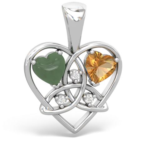 jade-citrine celtic heart pendant