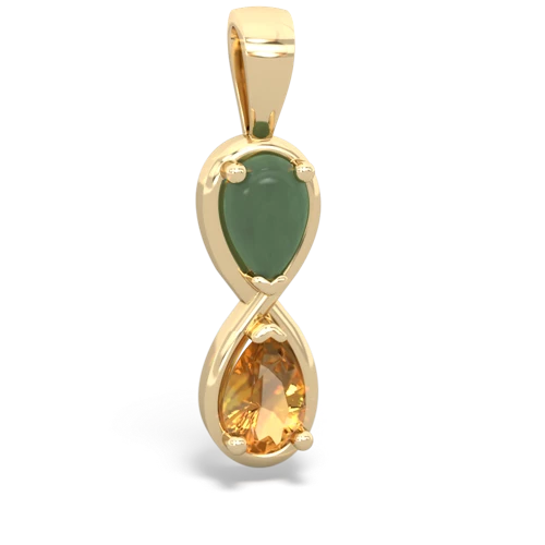 jade-citrine infinity pendant