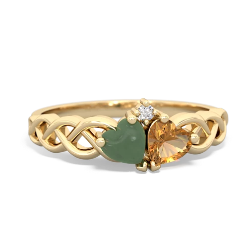 jade-citrine celtic braid ring