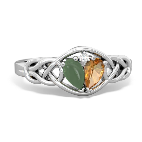 jade-citrine celtic knot ring
