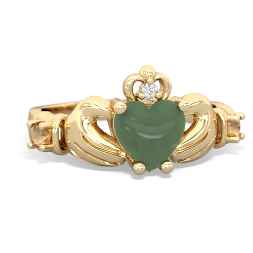 jade-citrine claddagh ring