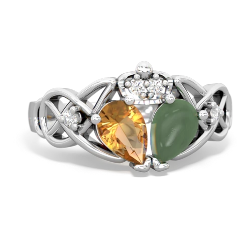 jade-citrine claddagh ring