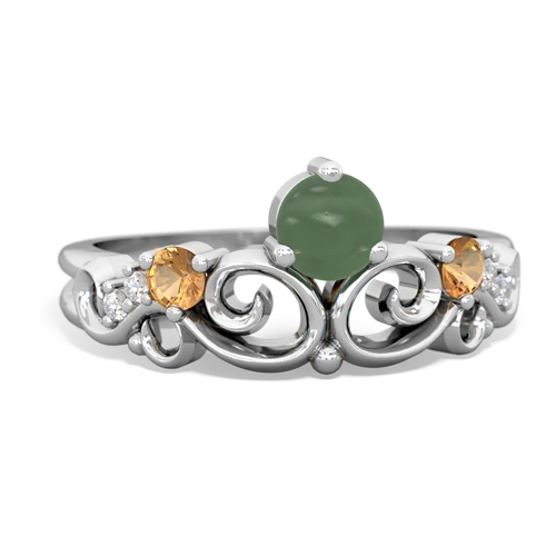 jade-citrine crown keepsake ring