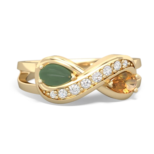 jade-citrine diamond infinity ring