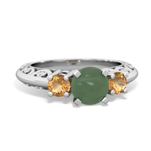 jade-citrine engagement ring