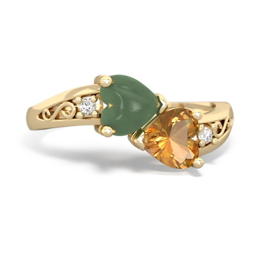 jade-citrine filligree ring