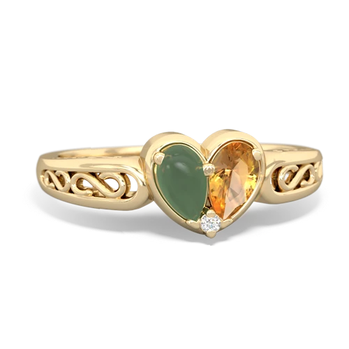 jade-citrine filligree ring