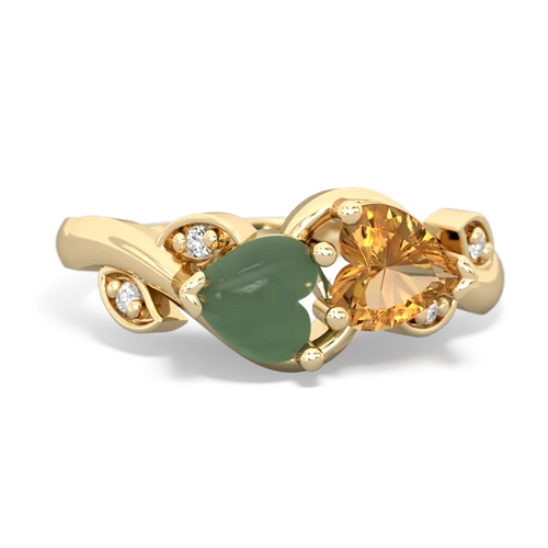 jade-citrine floral keepsake ring