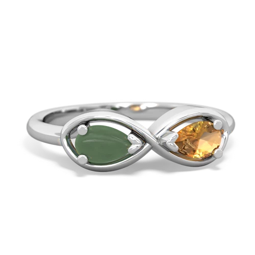 jade-citrine infinity ring