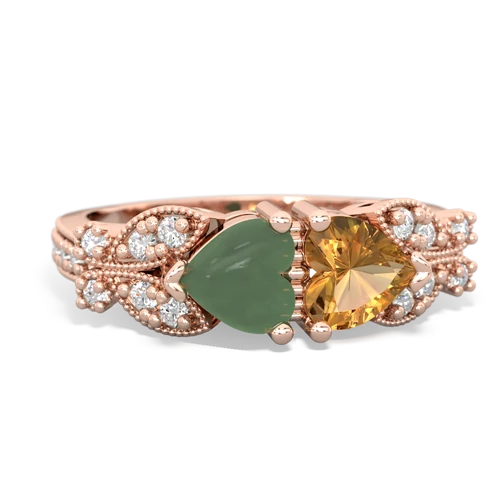 jade-citrine keepsake butterfly ring