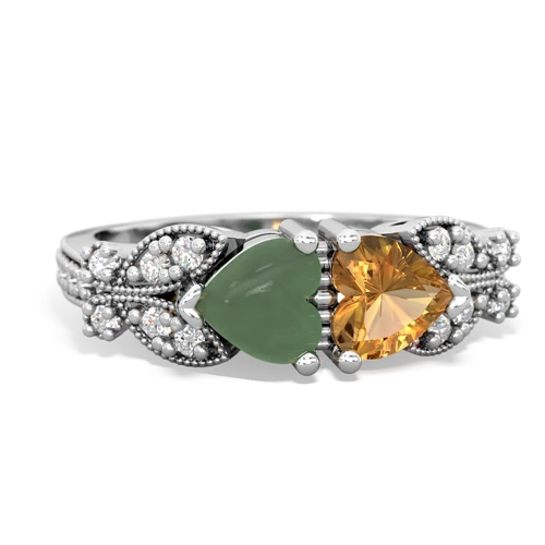 jade-citrine keepsake butterfly ring