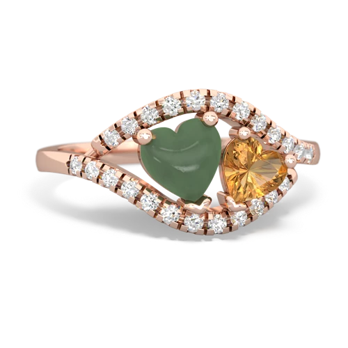 jade-citrine mother child ring