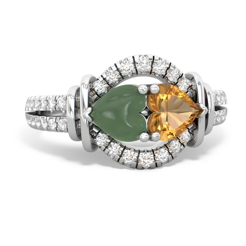 jade-citrine pave keepsake ring