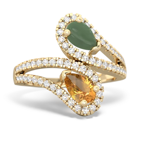 jade-citrine pave swirls ring