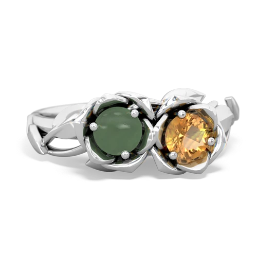 jade-citrine roses ring