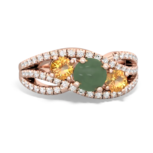 jade-citrine three stone pave ring