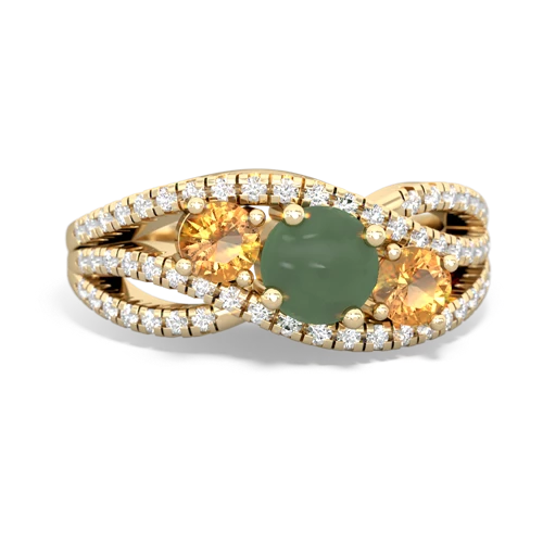 jade-citrine three stone pave ring