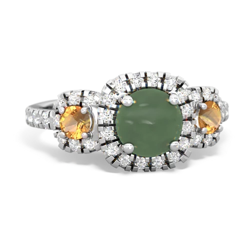 jade-citrine three stone regal ring