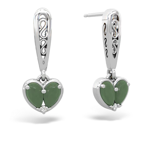 jade filligree earrings