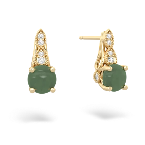 jade halo drop earrings