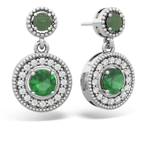 jade-emerald halo earrings