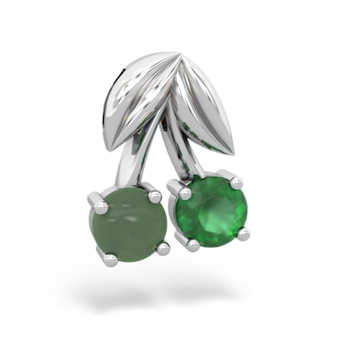 jade-emerald cherries pendant