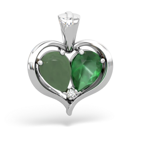 jade-emerald half heart whole pendant