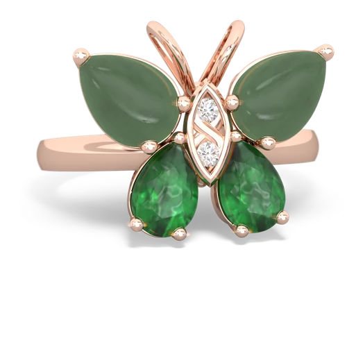jade-emerald butterfly ring