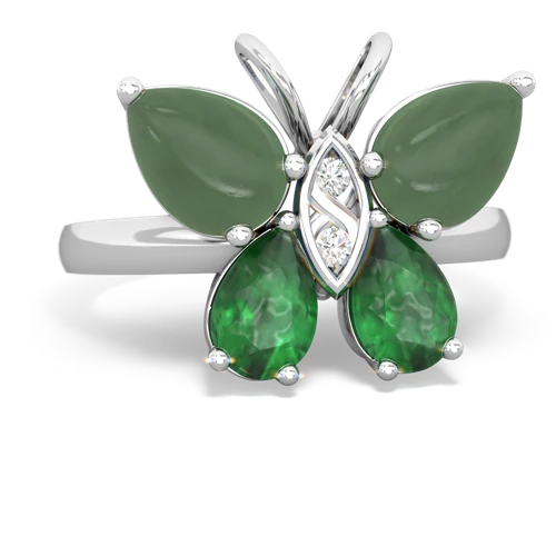 jade-emerald butterfly ring