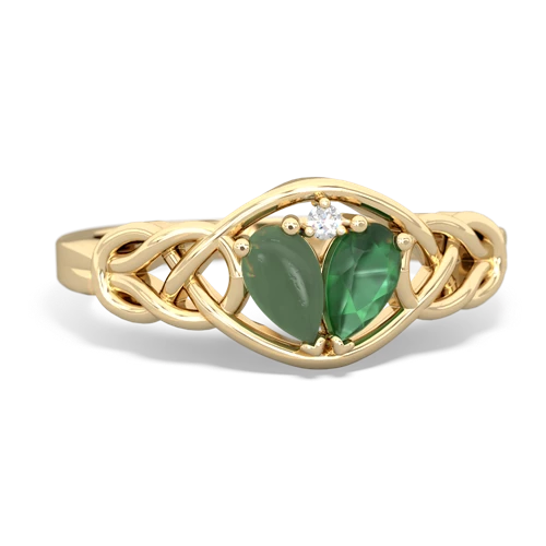 jade-emerald celtic knot ring